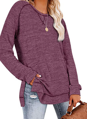 Round Neck Slit Top