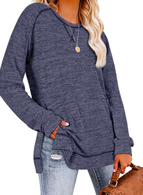 Round Neck Slit Top