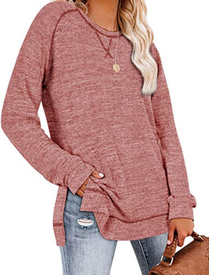 Round Neck Slit Top