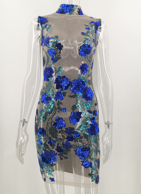 Floral See-through Bodycon Dress