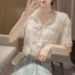 V Neck Folded Chiffon Top