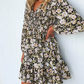 Floral V Neck Dress
