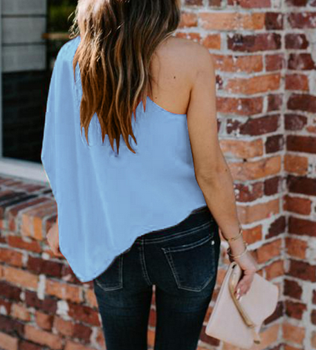 One Shoudler Chiffon Top