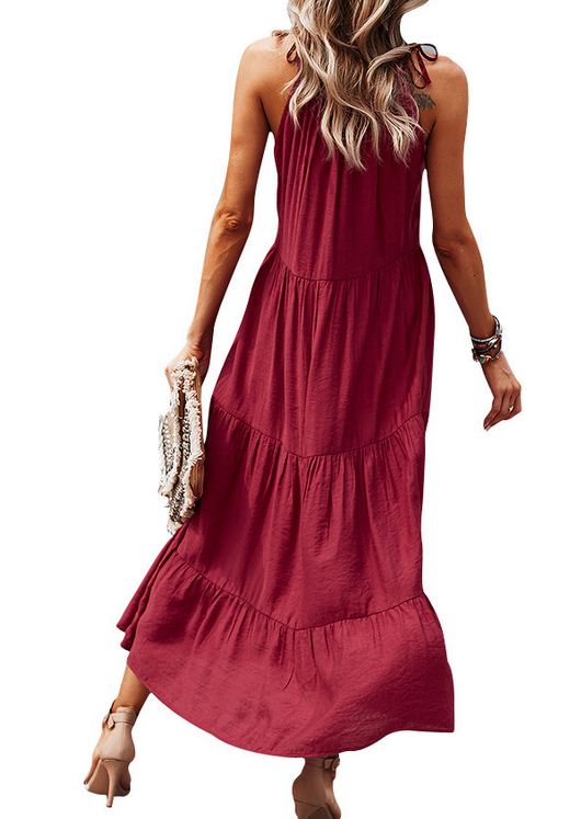 Solid Color Casual Dress