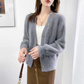 V-neck knitted cardigan