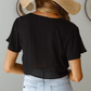 Front Buttons Deep V Neck Top
