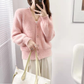 V-neck knitted cardigan