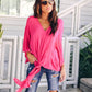 V Neck Chiffon Loose Sleeves Top