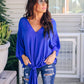 V Neck Chiffon Loose Sleeves Top