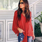 V Neck Chiffon Loose Sleeves Top