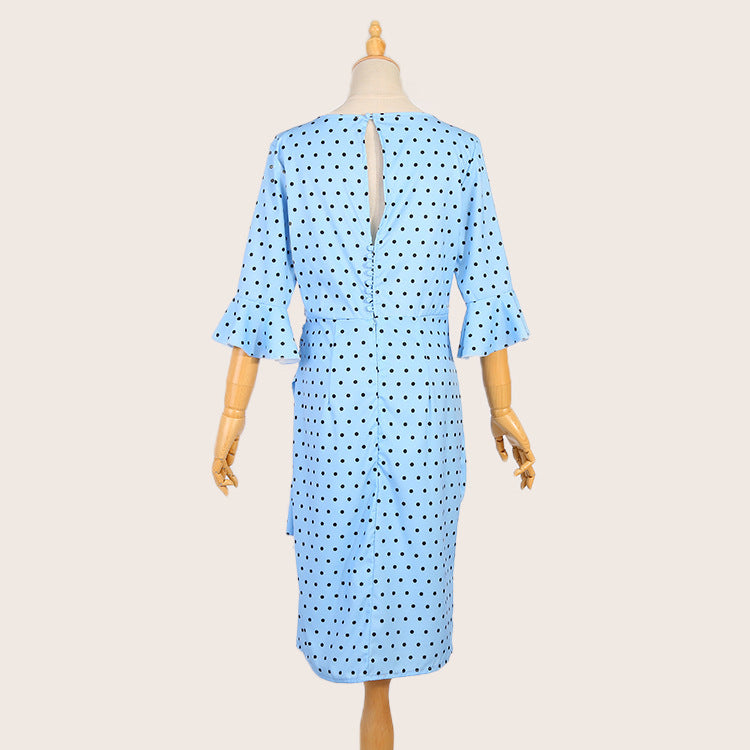 V Neck Dots Dress