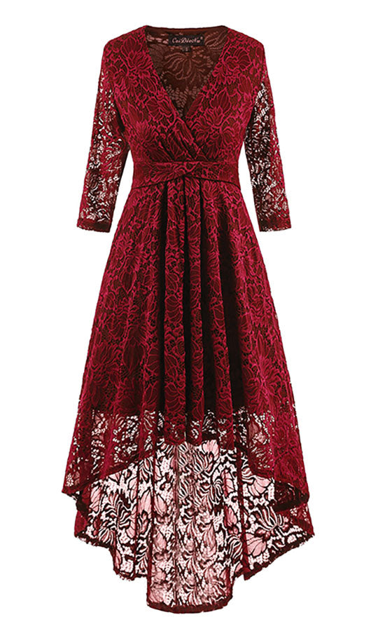 V Neck Lace Dress