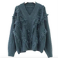 V Neck Tassels Sweater