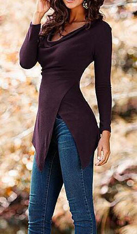 Long Sleeve Irregular Top, top, VIVIMARKS