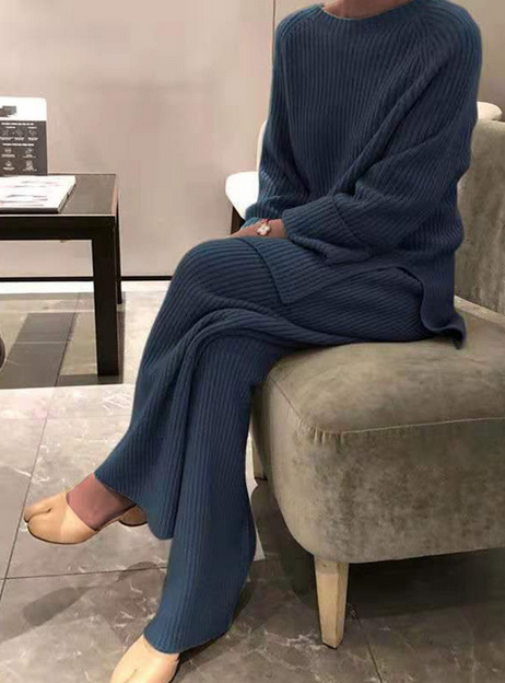 Casual Sweater And Trousers Two Pieces Set