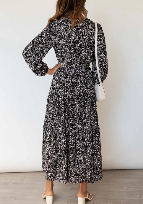 Dots V Neck Dress