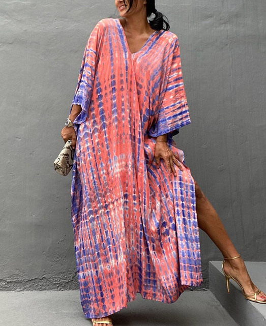 Colorful Slit Cover Up