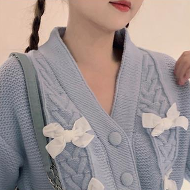 Bowknot Knotted Sweater Cardigan