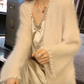 White Beads Knit Cardigan