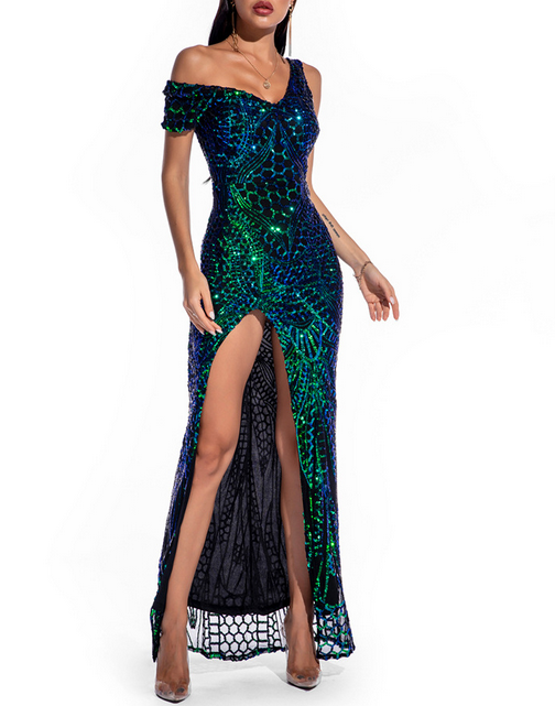 Off The Shoulder Slit Dress