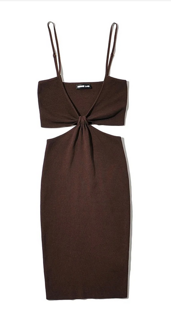 Deep V Neck Hollow Out Bodycon Dress