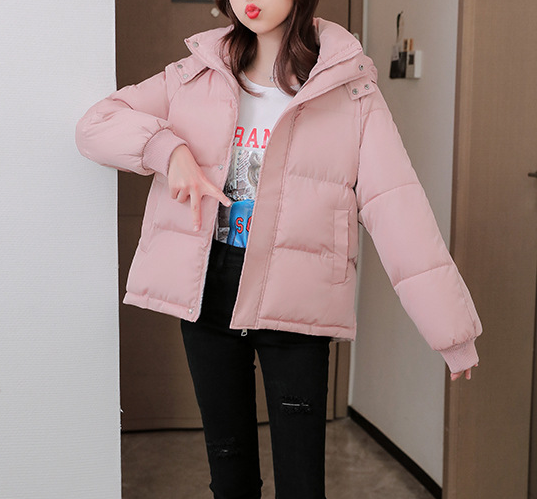 Hooded casual down cotton jacket