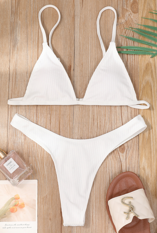 Solid Color Bikini Set