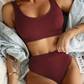 Solid Color Bikini Set