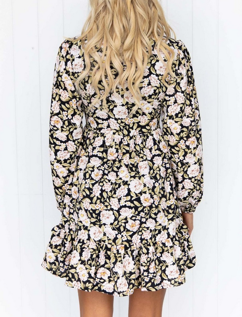 Floral V Neck Dress