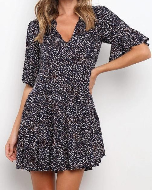 V Neck Casual Dress