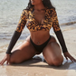 Grenadine Splicing Bikini Set