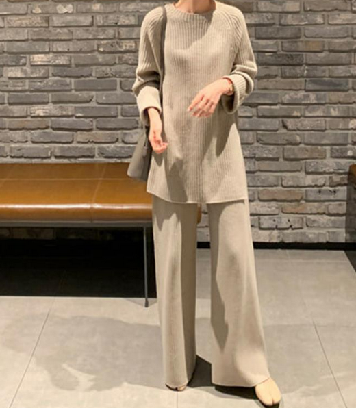 Casual Sweater And Trousers Two Pieces Set