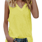 Cotton Sleeveless V Neck Top